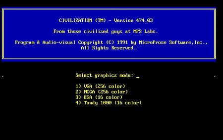 Sid Meier's Civilization 1991 — emulated screenshot