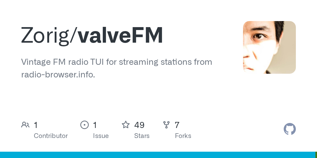 valveFM — vintage FM tuner TUI with dial metaphor